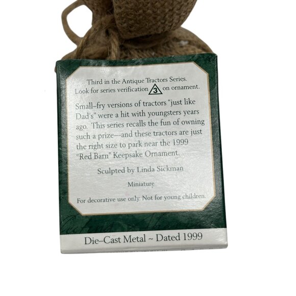 Hallmark Ornament Antique Tractors Series 1999 Miniature Blue Red Barn QXM4567 - Picture 7 of 10